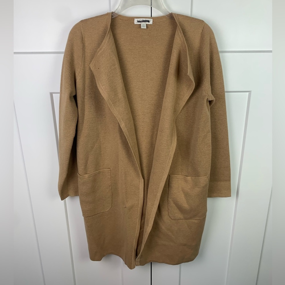 J Crew XXS Juliette collarless sweater-blazer Camel Preppy Classic Quiet Luxury